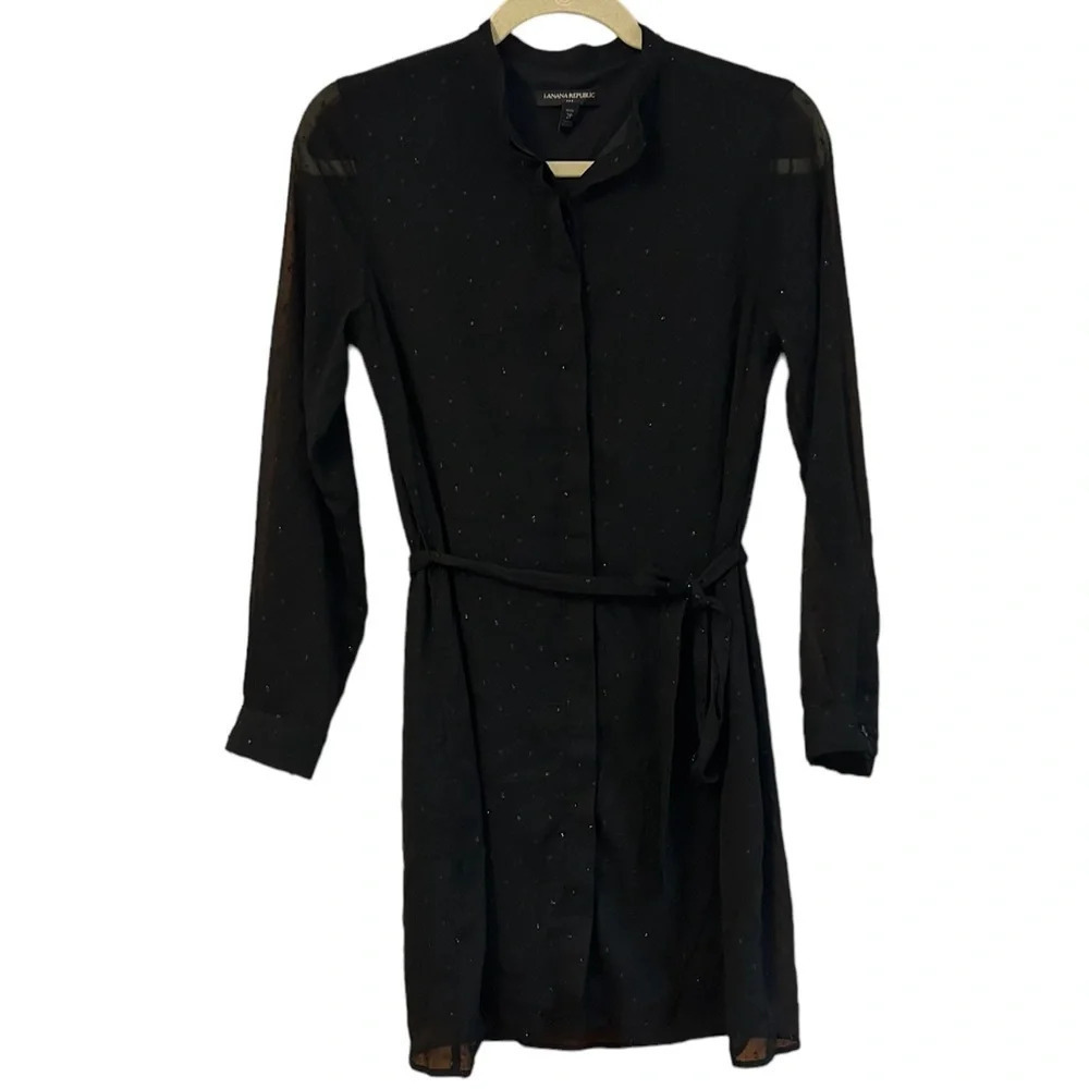 BANANA REPUBLIC SWISS DOT BUTTON FRONT DRESS